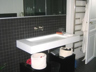 Salle de bain carreau porphyre 5X5